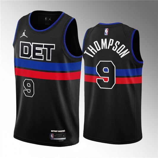 Detroit Pistons #9 Ausar Thompson Black 2023 Draft Statement Edition Stitched Basketball Jersey