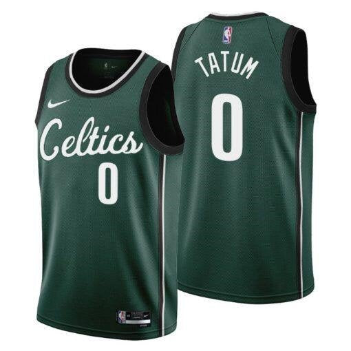 Men's Boston Celtics #0 Jayson Tatum Green 2022/23 City Edition Stitched Basketball Jersey